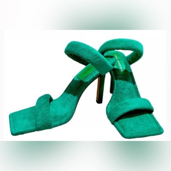 Good American Green Terry Cotton Heels 8 - Picture 4 of 11